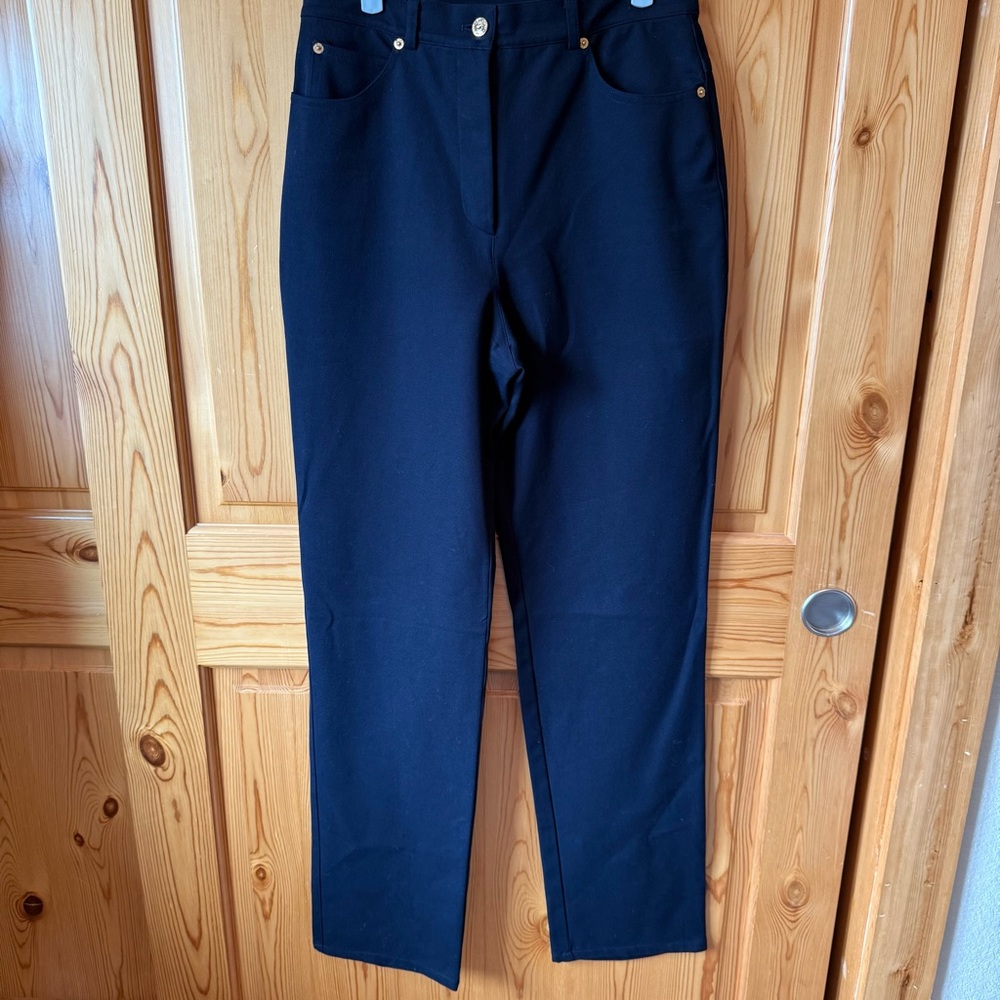St John Sport By Marie Pants Navy Blue Straight Trouser Jean 10 30 x 34
